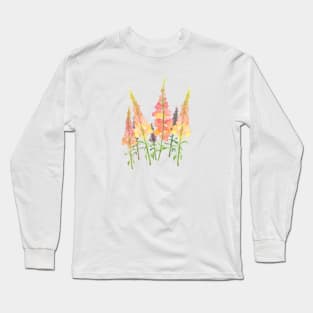Autumnal Watercolour Snapdragons Long Sleeve T-Shirt